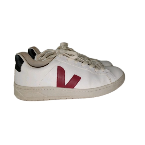 Veja Other - Veja V-12 Leather Marsala Low Top Men's Size 8 Red White & Black Sneakers Shoes